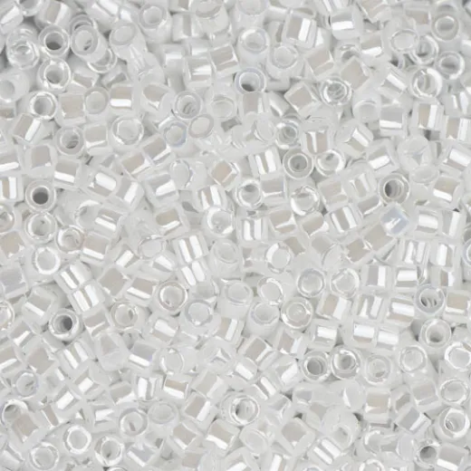 DB0201 White Pearl Luster, Size 11/0 Miyuki Delica Beads, 5.2g DB0201 White Pearl Luster, Size 11/0 Miyuki Delica Beads, 5.2g