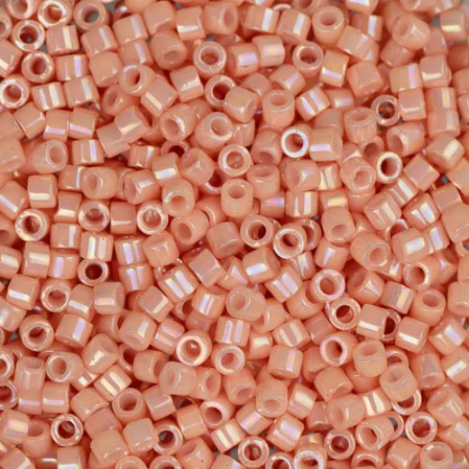 DBS0207 Opaque Peach Luster Miyuki 15/0 Miyuki Delica Beads, colour 0207, 5.2g approx. DBS0207 Opaque Peach Luster Miyuki 15/0 Miyuki Delica Beads, colour 0207, 5.2g approx.