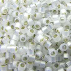 DBM0221 Gilt Lined White Opal ,Size 10/0  Miyuki Delica Beads, Colour code -221 ...
