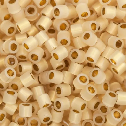 DB0230 Cream Opal Gold 24kt Lined, Size 11/0 Miyuki Delica Beads, 50g approx. DB0230 Cream Opal Gold 24kt Lined, Size 11/0 Miyuki Delica Beads, 50g approx.