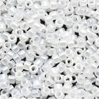 DBM0231 Miyuki  Miyuki Delica Beads Beads Crystal White Ceylon, Size 10/0  Miyuki Delica Beads, Colour code -231 - Approx. 5.2g