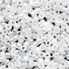 DBM0231 Miyuki  Miyuki Delica Beads Beads Crystal White Ceylon, Size 10/0  Miyuk...
