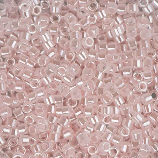 DB0234 Crystal Pale Salmon Ceylon Lined-Dyed size 11/0 Miyuki Delica Beads, 50gm bag DB0234 Crystal Pale Salmon Ceylon Lined-Dyed size 11/0 Miyuki Delica Beads, 50gm bag