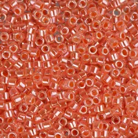 DBM0235 Crystal Salmon Ceylon Lined-Dyed, Size 10/0  Miyuki Delica Beads, Colour code -235 - Approx. 5.2g