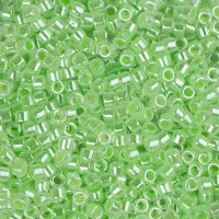 DB0237 Light Crystal Green Ceylon Lined-Dyed, Size 11/0 Miyuki Delica Beads, 5.2g approx.
