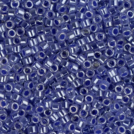 DBM0243 Medium Crystal Blue Ceylon Lined-Dyed, Size 10/0 Miyuki Delica Beads, Colour 243 - Approx. 5.2g DBM0243 Medium Crystal Blue Ceylon Lined-Dyed, Size 10/0 Miyuki Delica Beads, Colour 243 - Approx. 5.2g