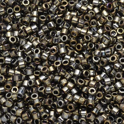 DB0254 Silver Tarnished Opaque Gold Luster, Size 11/0 Miyuki Delica Beads, 5.2g approx. DB0254 Silver Tarnished Opaque Gold Luster, Size 11/0 Miyuki Delica Beads, 5.2g approx.