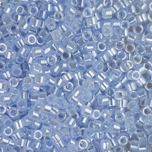 DB0257 Light Crystal Sapphire Ceylon Lined Dyed, Size 11/0 Miyuki Delica Beads, 5.2g approx. DB0257 Light Crystal Sapphire Ceylon Lined Dyed, Size 11/0 Miyuki Delica Beads, 5.2g approx.