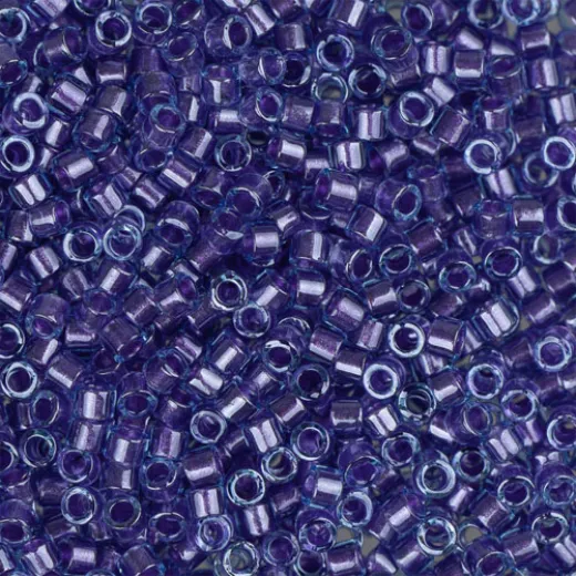 DB0284 Aqua Amethyst Lined-Dyed, Size 11/0 Miyuki Delica Beads, 5.2g approx. DB0284 Aqua Amethyst Lined-Dyed, Size 11/0 Miyuki Delica Beads, 5.2g approx.