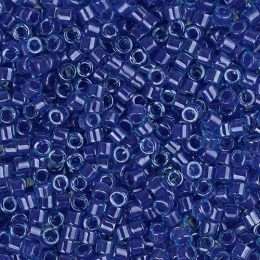 DB0285 Aqua Sapphire Lined-Dyed, Size 11/0 Miyuki Delica Beads, 5.2g approx. DB0285 Aqua Sapphire Lined-Dyed, Size 11/0 Miyuki Delica Beads, 5.2g approx.