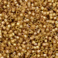DB0288 White Lined Saffron AB, Size 11/0 Miyuki Delica Beads, 5.2g approx.