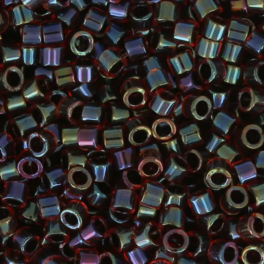DBL0297 Garnet Lined Ruby AB Size 8/0 Miyuki Delica Beads, 5.2g approx. DBL0297 Garnet Lined Ruby AB Size 8/0 Miyuki Delica Beads, 5.2g approx.