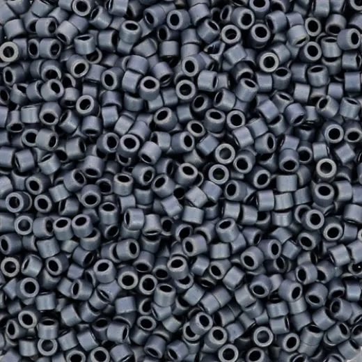 DB0301 Blue-Grey Matte Miyuki 11/0 Delica Beads, 50 Grams DB0301 Blue-Grey Matte Miyuki 11/0 Delica Beads, 50 Grams