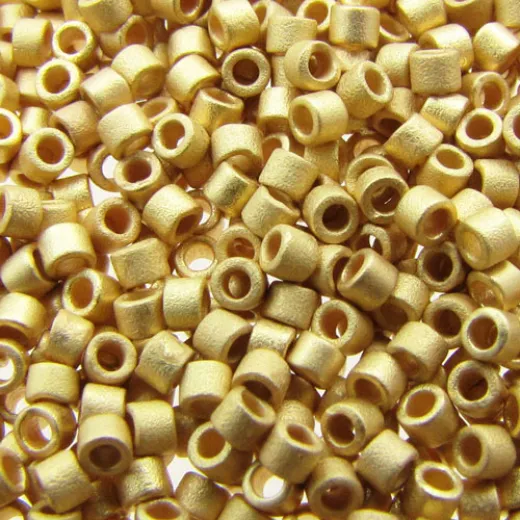 DB0331 24KT Metallic Bright Yellow Gold Matted, Size 11/0 Miyuki Delica Beads, 50 Gram Bag