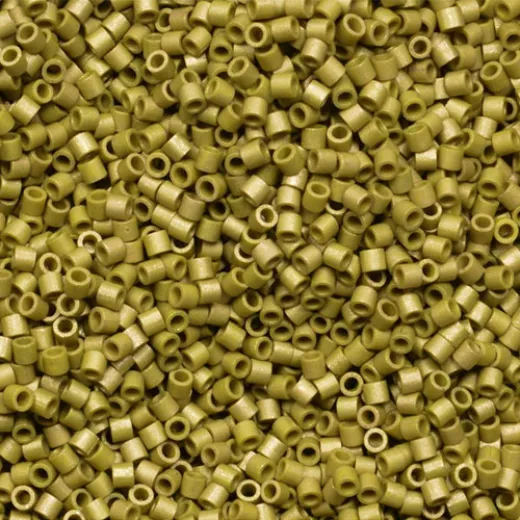 DB0371 Matte Metallic Olive Gold, Size 11/0 Miyuki Delica Beads, 50g approx. DB0371 Matte Metallic Olive Gold, Size 11/0 Miyuki Delica Beads, 50g approx.