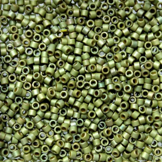 DB0372 Matte Metallic Light Yellow Green, Size 11/0 Miyuki Delica Beads, 5.2g approx.