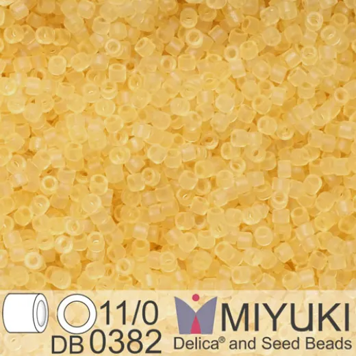 DB0382B Pale Topaz Transparent Matte Glazed Luster, Size 11/0 Miyuki Delica Beads, 50gm bag DB0382B Pale Topaz Transparent Matte Glazed Luster, Size 11/0 Miyuki Delica Beads, 50gm bag