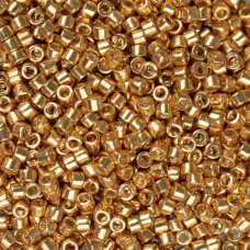 DBM0410 Yellow Gold Opaque Galvanized-Dyed, Size 10/0  Miyuki Delica Beads, Colo...