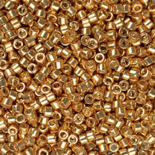 DBM0410 Yellow Gold Opaque Galvanized-Dyed, Size 10/0  Miyuki Delica Beads, Colour 410 - Approx. 5.2g