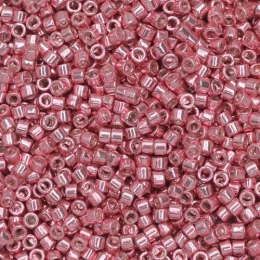 DB0420 Pink Opaque Galvanized-Dyed, Size 11/0 Miyuki Delica Beads, 50gm bag DB0420 Pink Opaque Galvanized-Dyed, Size 11/0 Miyuki Delica Beads, 50gm bag