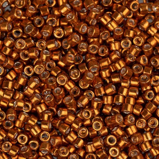 DB0421 Burnt Orange Terracotta Opaque Galvanized-Dyed, Size 11/0 Miyuki Delica Beads, 50gm bag DB0421 Burnt Orange Terracotta Opaque Galvanized-Dyed, Size 11/0 Miyuki Delica Beads, 50gm bag