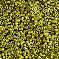 DB0424 Yellow Zest Opaque Galvanized-Dyed, Size 11/0 Miyuki Delica Beads, 5.2g a...