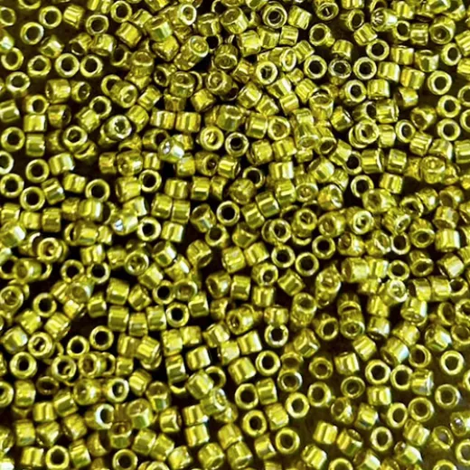 DB0424 Yellow Zest Opaque Galvanized-Dyed, Size 11/0 Miyuki Delica Beads, 50g approx. DB0424 Yellow Zest Opaque Galvanized-Dyed, Size 11/0 Miyuki Delica Beads, 50g approx.