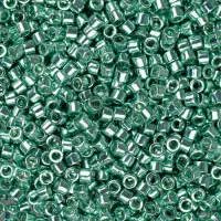 DB0426 Dark Green Mint Opaque Galvanized-Dyed, Size 11/0 Miyuki Delica Beads, 5.2g approx.