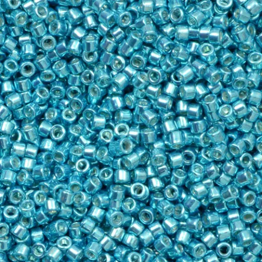 DB0427 Galvanised Dark Aqua, Size 11/0 Miyuki Delica Beads, 50g approx. DB0427 Galvanised Dark Aqua, Size 11/0 Miyuki Delica Beads, 50g approx.