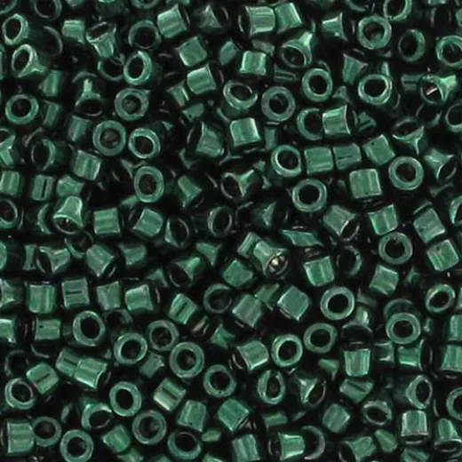 DB0458 Galvanised Dark Green Teal Dyed, Size 11/0 Miyuki Delica Beads, 5.2g approx. DB0458 Galvanised Dark Green Teal Dyed, Size 11/0 Miyuki Delica Beads, 5.2g approx.