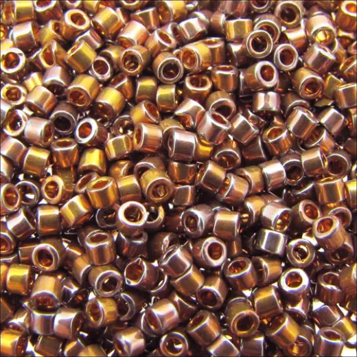DB0506 24K Dark Gold Red AB Plated, Size 11/0 Miyuki Delica Beads, 3.3g approx. DB0506 24K Dark Gold Red AB Plated, Size 11/0 Miyuki Delica Beads, 3.3g approx.