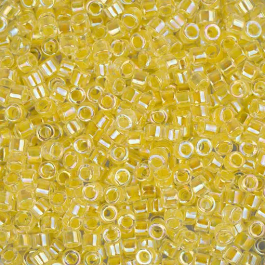 DBM0053 Pale Yellow Lined-Dyed, Size 10/0 Miyuki Delica Beads, Colour code -53 - 50g Bag DBM0053 Pale Yellow Lined-Dyed, Size 10/0 Miyuki Delica Beads, Colour code -53 - 50g Bag