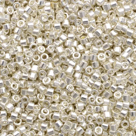 DB0551 Silver Plated, Size 11/0 Miyuki Delica Beads, 3.3g approx. DB0551 Silver Plated, Size 11/0 Miyuki Delica Beads, 3.3g approx.