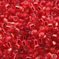 DBM0602 Red Silver Lined-Dyed, Colour Code 0602, Size 10/0  Miyuki Delica Beadss, 5.2gm 