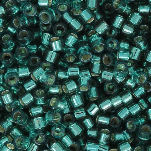 DB0607 Teal Silver Lined-Dyed, Size 11/0 Miyuki Delica Beads, 5.2g approx. DB0607 Teal Silver Lined-Dyed, Size 11/0 Miyuki Delica Beads, 5.2g approx.