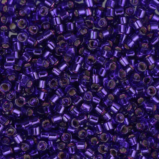 DB0610 Dark Violet Silver Lined-Dyed, Size 11/0 Miyuki Delica Beads, 5.2g approx. DB0610 Dark Violet Silver Lined-Dyed, Size 11/0 Miyuki Delica Beads, 5.2g approx.