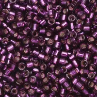 DB0611 Wine Silver Lined-Dyed, Size 11/0 Miyuki Delica Beads, 5.2g approx.