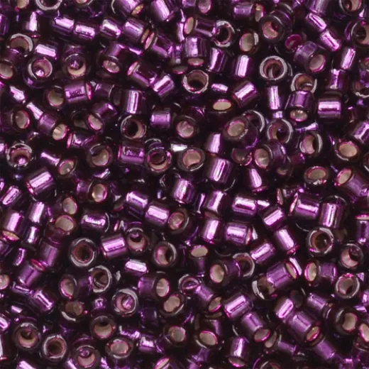 DBM0611 Wine Silver Lined-Dyed, Size 10/0  Miyuki Delica Beads, Colour 611 - Approx. 5.2g