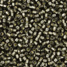 DB0613 Dark Grey Silver Lined Dyed Miyuki 11/0 Delica Beads, 5.2g approx.