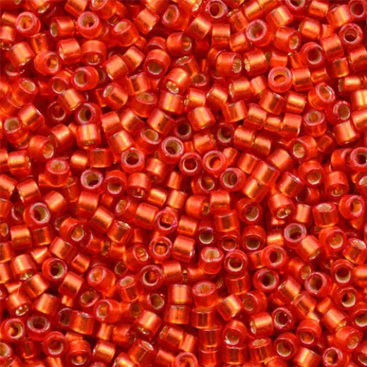 DBM0683 Red Orange Semi-Matte Dyed, Size 10/0 Miyuki Delica Beads, Colour 683 - Approx. 5.2g DBM0683 Red Orange Semi-Matte Dyed, Size 10/0 Miyuki Delica Beads, Colour 683 - Approx. 5.2g
