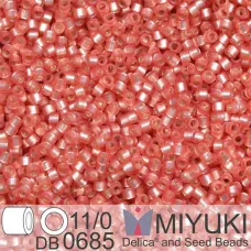 DB0685 Light Cranberry Red Semi-Matte Dyed, Size 11/0 Miyuki Delica Beads, 5.2g ...