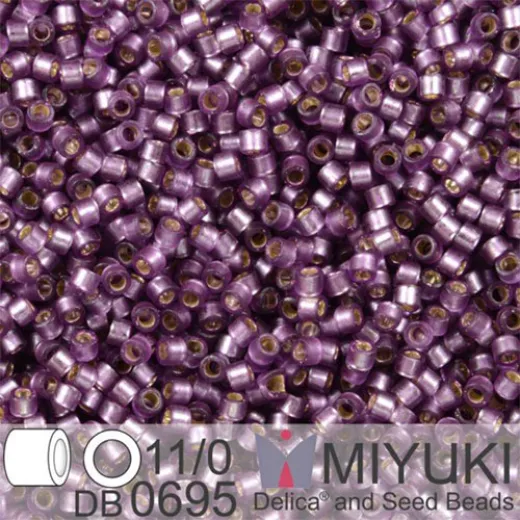DB0695 Dark Violet Semi-Matte Dyed, Size 11/0 Miyuki Delica Beads, 5.2g approx. DB0695 Dark Violet Semi-Matte Dyed, Size 11/0 Miyuki Delica Beads, 5.2g approx.