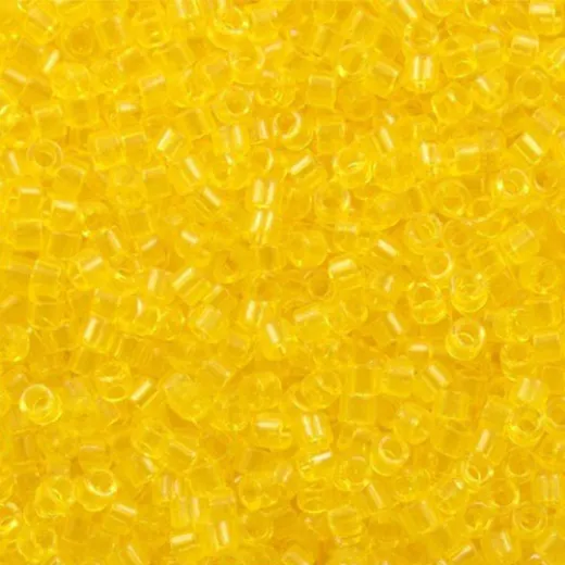 DB0710 Yellow Transparent, Size 11/0 Miyuki Delica Beads, 50g approx. DB0710 Yellow Transparent, Size 11/0 Miyuki Delica Beads, 50g approx.