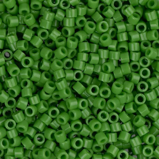 DB0724 Green Pea Opaque, Size 11/0 Miyuki Delica Beads, 50gm bag DB0724 Green Pea Opaque, Size 11/0 Miyuki Delica Beads, 50gm bag