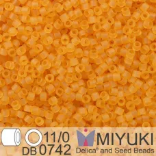 DB0742 Light Topaz , Size 11/0 Miyuki Delica Beads, 5.2g approx.