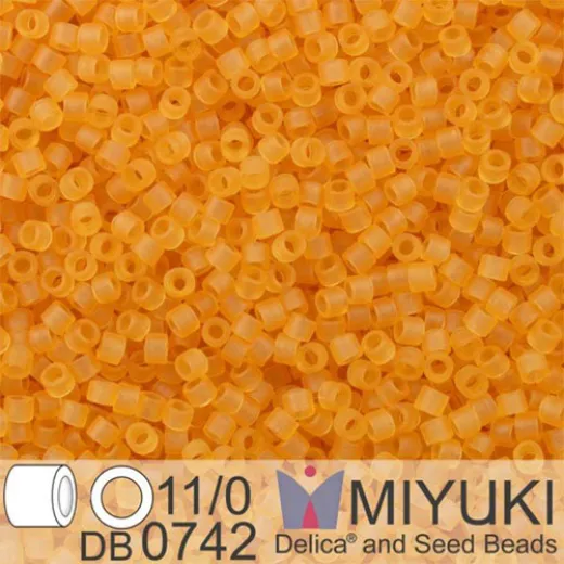 DB0742 Light Topaz , Size 11/0 Miyuki Delica Beads, 5.2g approx. DB0742 Light Topaz , Size 11/0 Miyuki Delica Beads, 5.2g approx.