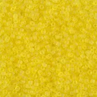 DBL0743 Matte Transparent Yellow size 8/0 Miyuki Delica Beads, Colour 0743, 5.2g approx.