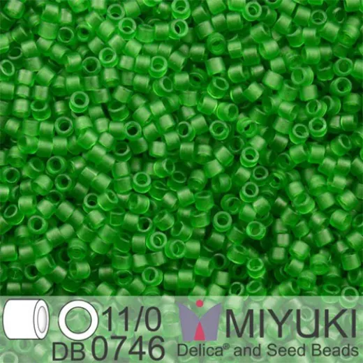 DB0746 Green , Size 11/0 Miyuki Delica Beads, 5.2g approx. DB0746 Green , Size 11/0 Miyuki Delica Beads, 5.2g approx.