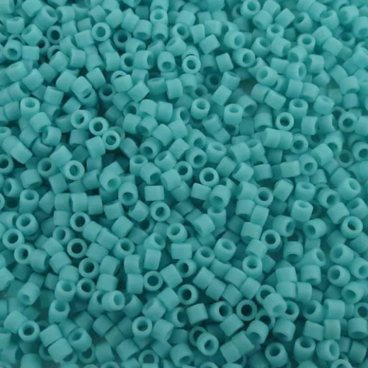 DB0759 Turquoise Green, Size 11/0 Miyuki Delica Beads, 5.2g approx. DB0759 Turquoise Green, Size 11/0 Miyuki Delica Beads, 5.2g approx.