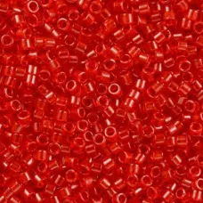 DB0774 Transparent Red Semi-frosted, Size 11/0 Miyuki Delica Beads, 5.2g approx.